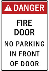 Parking-no parking sign fire door no parking in front of door