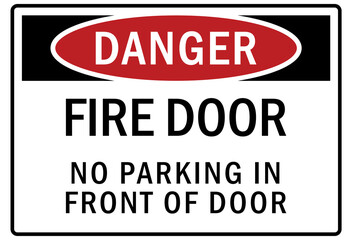 Poster - Parking-no parking sign fire door no parking in front of door