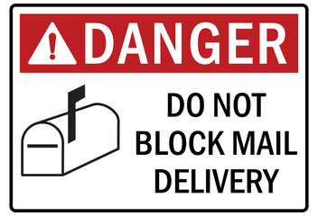 Wall Mural - Parking-no parking sign do not block mail delivery