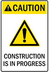 Canvas Print - Under construction sign and labels