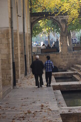 Wall Mural - couple walking in the city