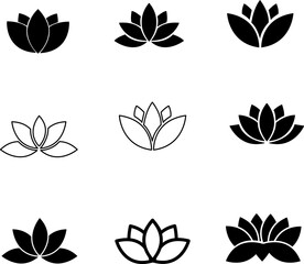 Aufkleber - lotus flower icon set vector illustration.eps