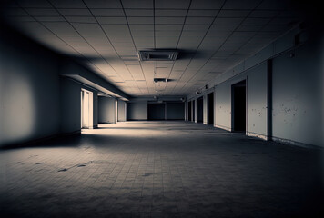 Poster - Vacant floor with one orn business. Generative AI