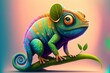 © Carl & Heidi - Illustration of Colorful Changing Chameleon