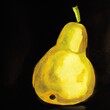 yellow pear on black