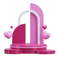 Sticker - Romantic Viva Magenta 3D Podium Render