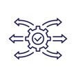 deployment line icon, project execution vector