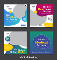 Fototapete - Best Medical Services social media post	