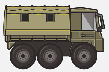 camouflage military truck for transporting soldiers