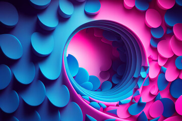 Modern wallpaper abstract with pink blue. 3d rendering of purple and blue abstract geometric background. Scene for advertising, technology, showcase, banner, cosmetic, fashion, business, presentation.