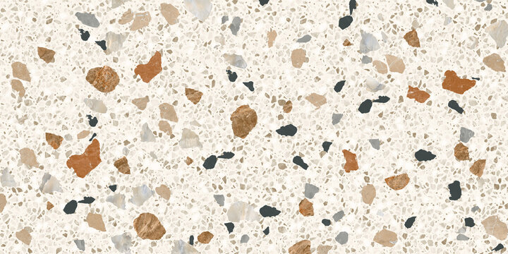 terrazzo seamless pattern composed of pieces of granite, quartz, glass and stone. marble floor textu