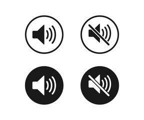 Poster - Speaker icon set. Sound volume icons. Audio icons or symbols.