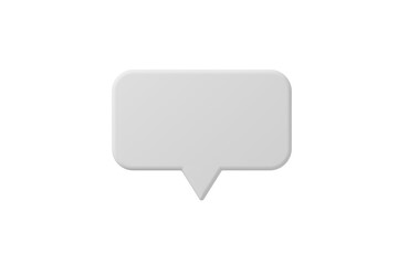 Wall Mural - 3d speech bubble icon on pink background. 3d speech bubble object isolated background for graphic de