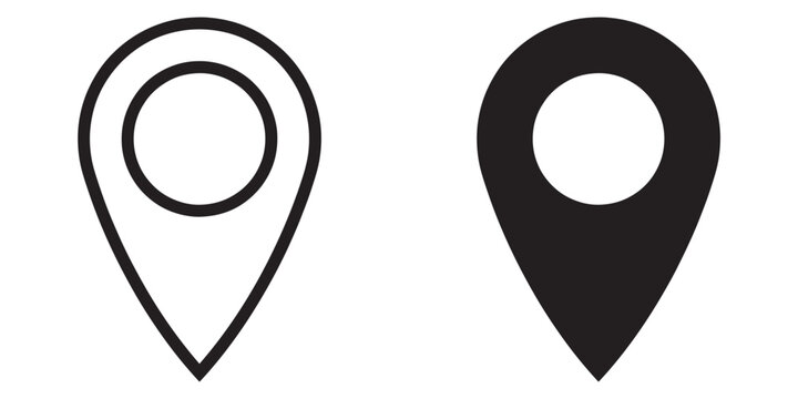 ofvs266 OutlineFilledVectorSign ofvs - location pin vector icon . map marker sign . place logo . travel destination . isolated transparent . outline and filled version . AI 10 / EPS 10 / PNG . g11606