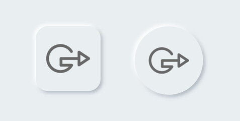 Poster - Exit line icon in neomorphic design style. Sign out signs vector illustration.