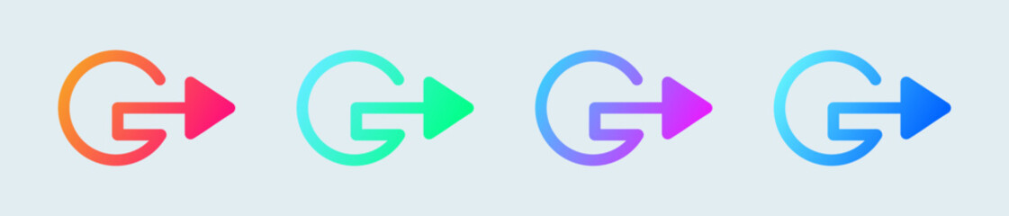 Poster - Exit solid icon in gradient colors. Sign out signs vector illustration.