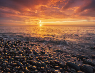 Wall Mural - Sunset on the sea