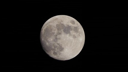 Wall Mural - The full Moon moves across the sky at night. Shot through a telephoto lens