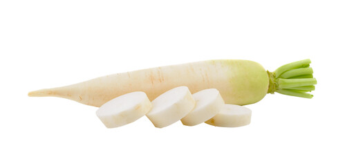 Daikon radishes  on transparent png