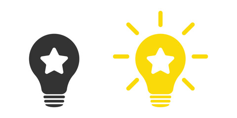 Poster - Light bulb with a star. Voting rating