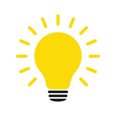 Poster - Lamp icons. Idea lamp icon. Flat style - stock vector