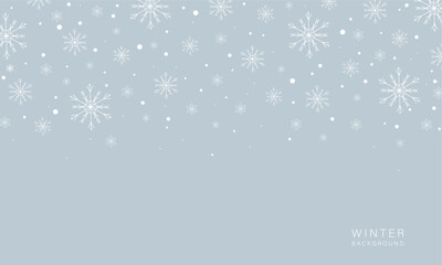 Canvas Print - Stylish winter background with snowflakes for cards, presentations and decor
