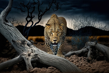 Wall Mural - Wild african cheetah, beautiful mammal animal.	