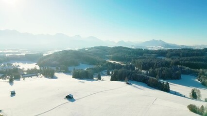 Canvas Print - Beautiful winter landscape in the Allgäu