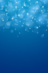 Wall Mural - abstract blue blur bokeh snow background with copy space