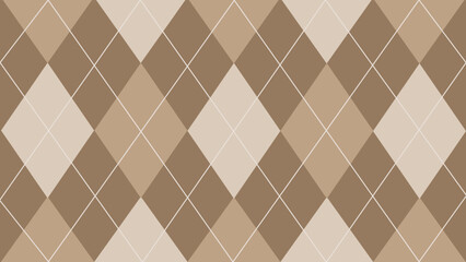 Wall Mural - brown and beige seamless geometric pattern argyle with stripes