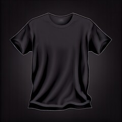 Wall Mural -  a black t - shirt on a black background with a black background and a black background with a black t - shirt. Generative AI