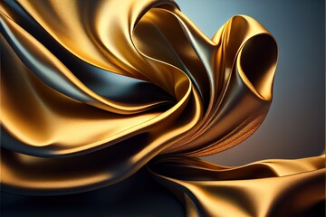  a gold fabric with a blue background is shown in this image. Generative AI