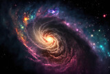 Fototapeta  - Background of a galaxy drawing. Generative AI