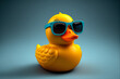 Funny rubber ducky with sunglasses