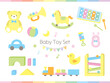 赤ちゃん用のおもちゃのイラスト素材セット