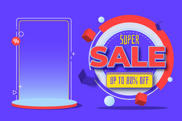 Wall Mural - Vector shopping day sale banner template design for web or social media