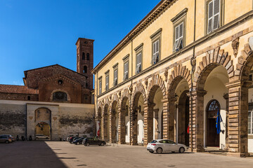 Wall Mural - lucca, italy. courtyard of the ducal palace, 1578