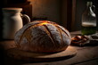Homemade Rustic Artisan Bread Or Italian Ciabatta , bread sourdough, rustic baked bread in wickerwork basket