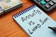 Note about Annuity vs. Lump Sum and marker.