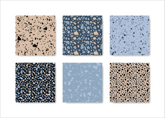 Wall Mural - set of terrazzo seamless patterns. terrazzo floor pattern. terrazzo seamless pattern. collection of 