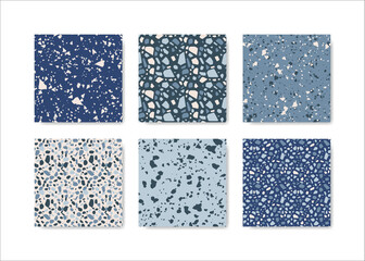 Wall Mural - set of terrazzo seamless patterns. terrazzo floor pattern. terrazzo seamless pattern. collection of 