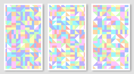 Aufkleber - Abstract geometric classic patterns, flat design polygonal background, colorful covers collection