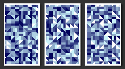 Aufkleber - Abstract geometric classic patterns, flat design polygonal background, colorful covers collection