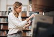 © Kay A/peopleimages.com - Bookshelf, search and woman at library for free learning, knowledge and education with studying, mind development and school. University student with language, history or creative research and books