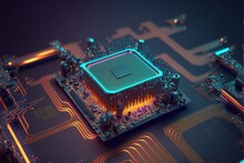 Fantasy Electronic Motheboard Computer, Lighting, Fix, Rerpair, Processor Service, AI Generative