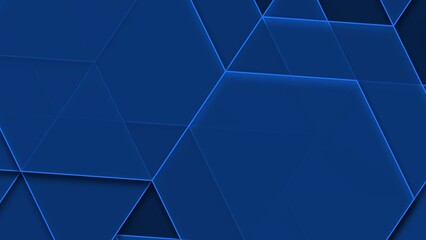 Illustration of a blue background with transparent geometric shapes and added effects