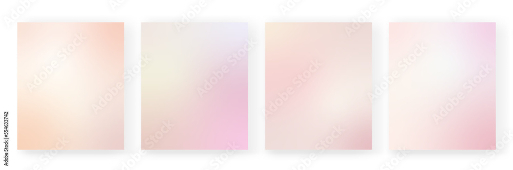 Gradient backgrounds vector set in pastel colors. Gradient wallpapers ...