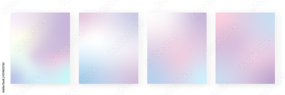 Gradient backgrounds vector set in pastel colors. Gradient wallpapers ...