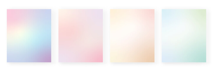 Wall Mural - Gradient backgrounds vector set in pastel colors. Gradient wallpapers Colorful vector backgrounds for covers, wallpapers, social media stories, banners, business cards, branding design projects screen