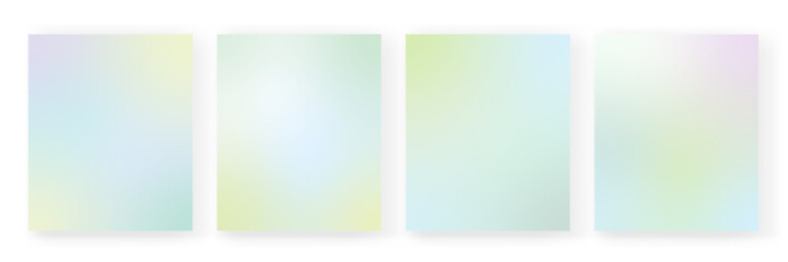 Wall Mural - Gradient backgrounds vector set in pastel colors. Gradient wallpapers Colorful vector backgrounds for covers, wallpapers, social media stories, banners, business cards, branding design projects screen